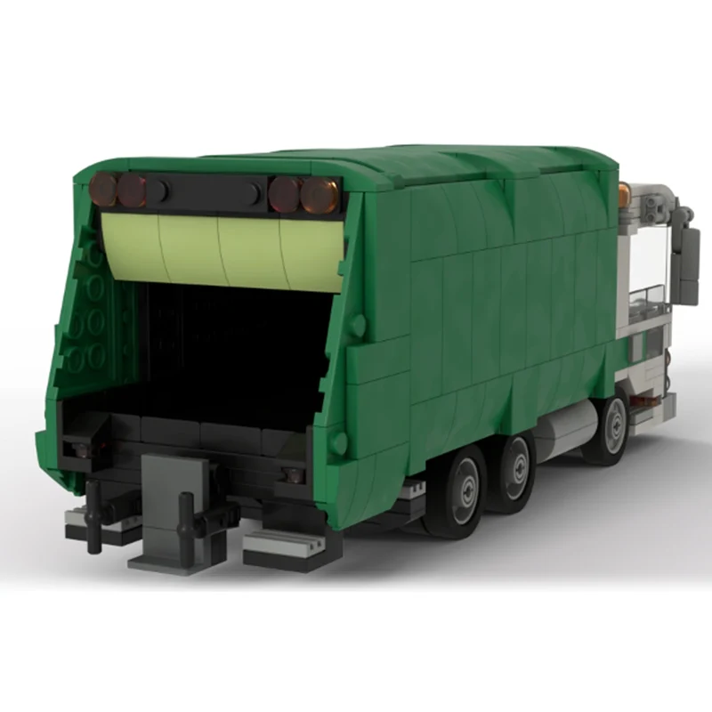 Model wyścigówki, klocki konstrukcyjne MOC, klasyczny śmieciarka miejska, modułowa technologia, prezent świąteczny dla dzieci, zestaw do składania.