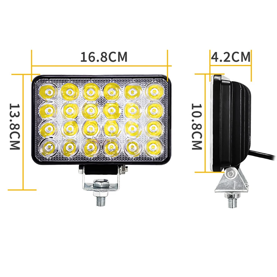 1 Piece DC12V~80V 5inch Square LED Work Light High Low Beam 48W Waterproof Worklamp for Offroad Trucks Farm Vehicles SUV 12V 24V