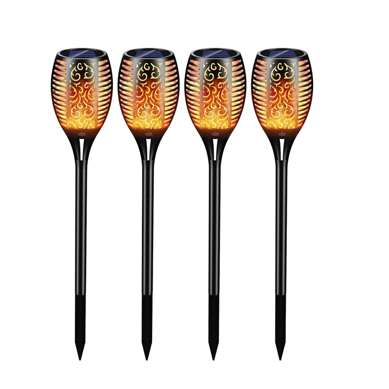 

Solar Lights Outdoor Garden, 4-Pack 33 LED Solar Flame Lights Solar Powered Lights Solar Pathway Lights, IP65 Waterproof