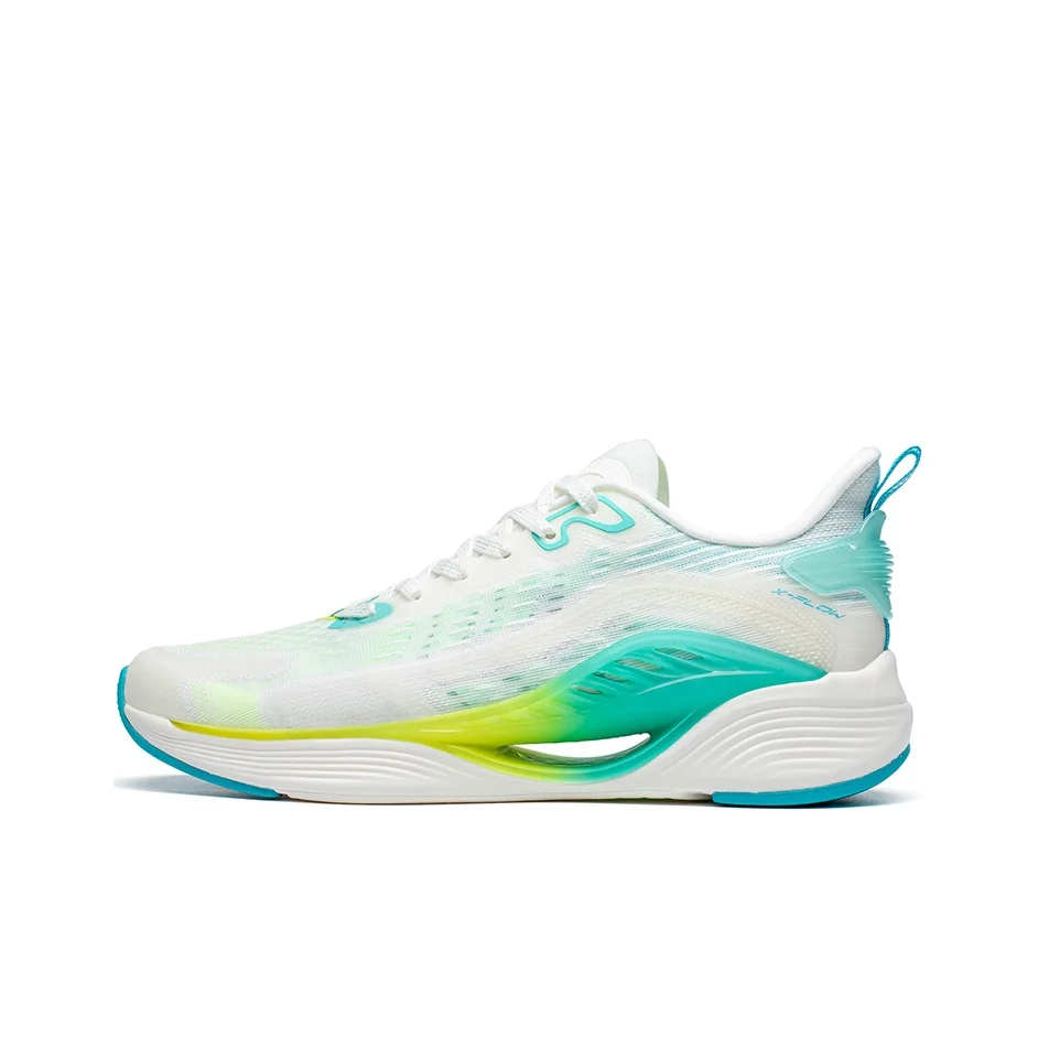 XTEP Qing Feng 5.0 X FLOW Cushioning Breathable Low top Long Distance Running Shoes Men's White Green 878119110028//