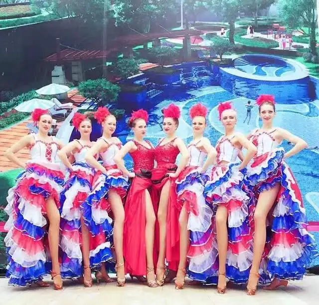 Carnival Bộ Trang Phục Gợi Cảm Mở Nhảy Đầm Pháp Cancan Dance 360 Váy Giai Đoạn Đầm