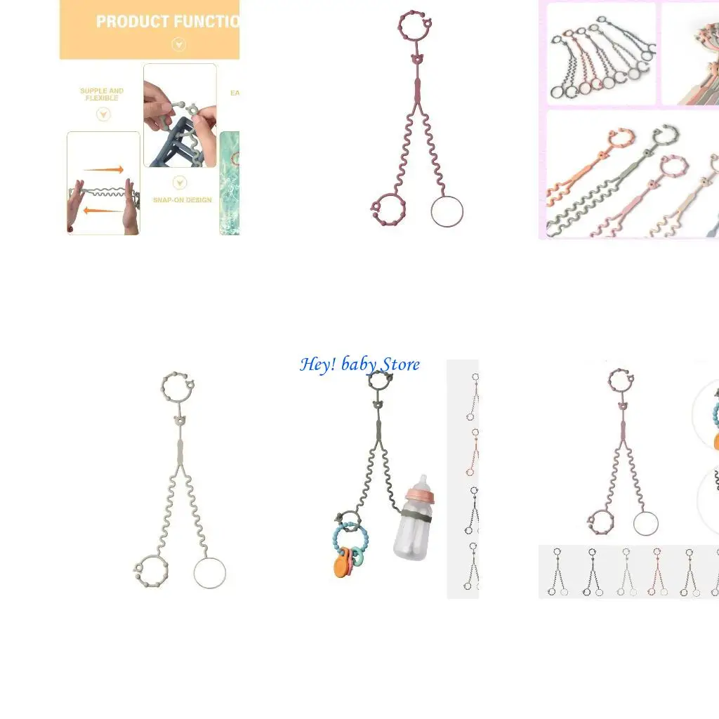 

Q1FE Convenient 2 In 1 Baby Cup & Toy Silicone Lanyards Silicone Cup & Pacifier Keep Infant Bottle Straps
