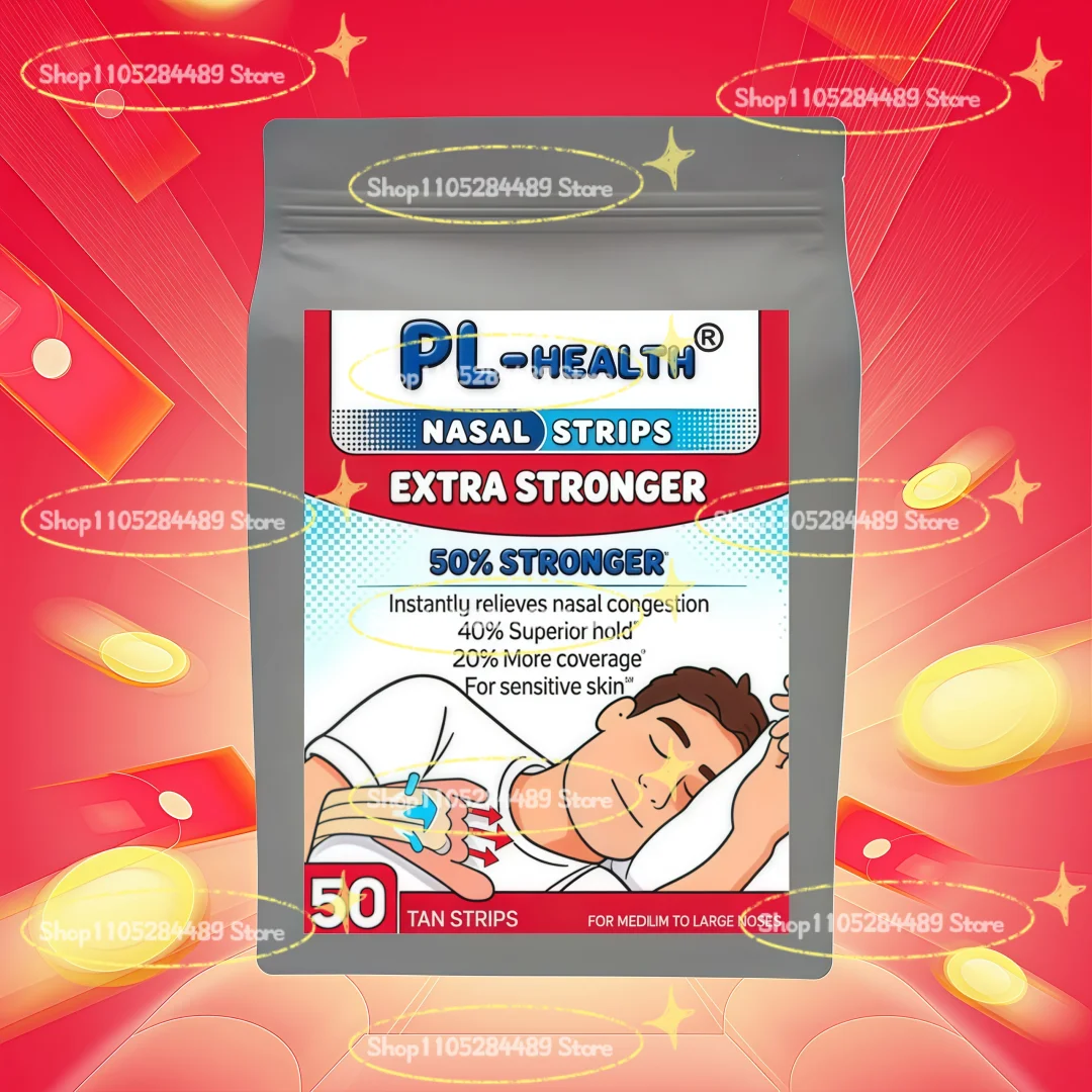 Extra Strength Nasal Strips To Improve Sleep, Reduce Snoring, & Relieve Nasal Congestion Due To Colds & Allergies 50 Strips