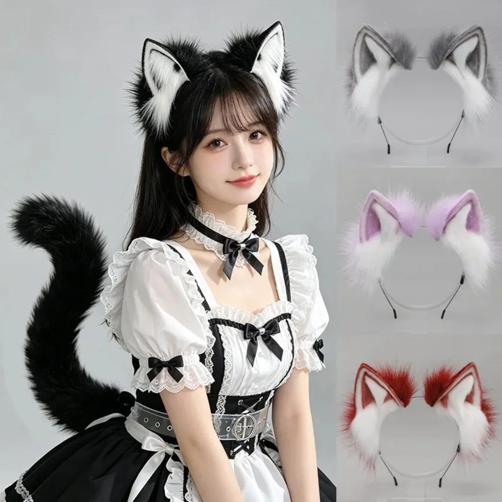 Fox Ear Headband Kawaii Cat Ears Headwear Girl Cosplay Hair Accessories Women Hair Hoop Halloween Party Role Play Costume Props 2
