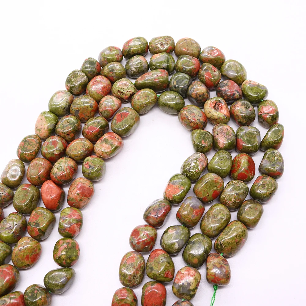 

12x16mm Irregular Natural Unakite Polished Straight Hole Loose Beads 1 Strand For DIY Unique Necklace Bracelet Jewelry Accessory