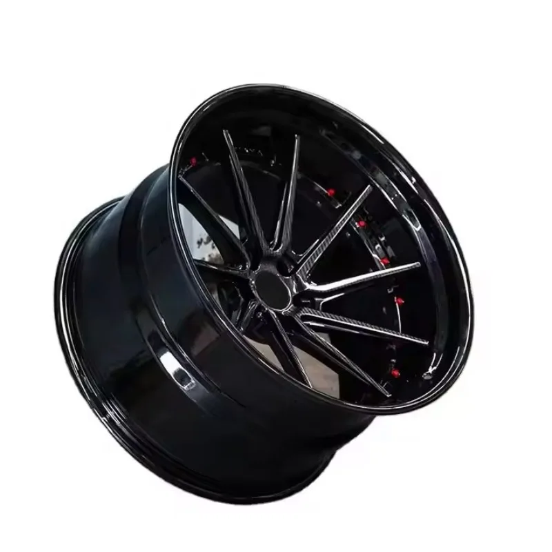 Forged Carbon Fiber Coated Wheel 17 19 20 22 24 26 Inch Rims Chrome Deep Dish Sport Car Wheels
