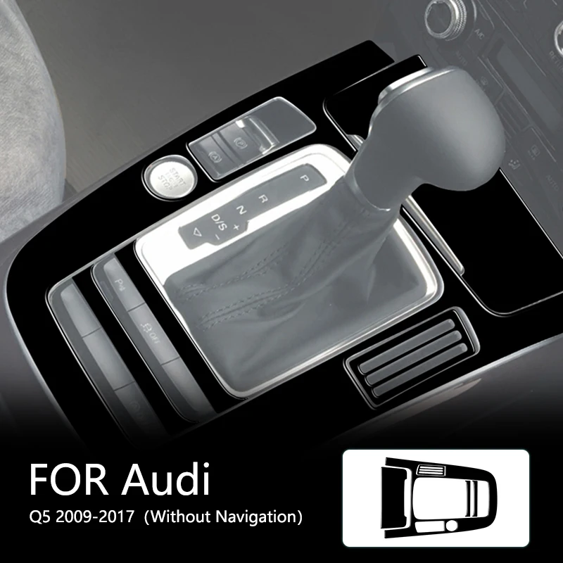 

Gear Panel Set Brand New ABS Gloss Black Stickers For Audi Q5 2009-2017（Without Navigation）Interior Accessories