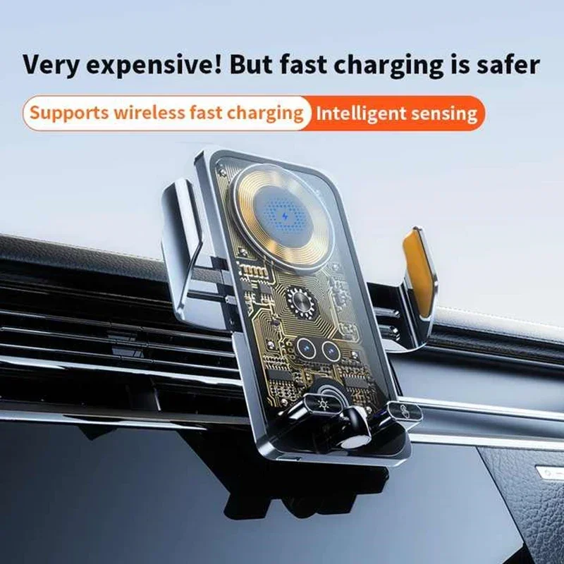 15W Smart Sensor Auto Drahtlose Ladegerät Auto-Clamping Auto Telefon Halter Für iPhone16 Samsung Huawei Automatische Sensing Telefon halter
