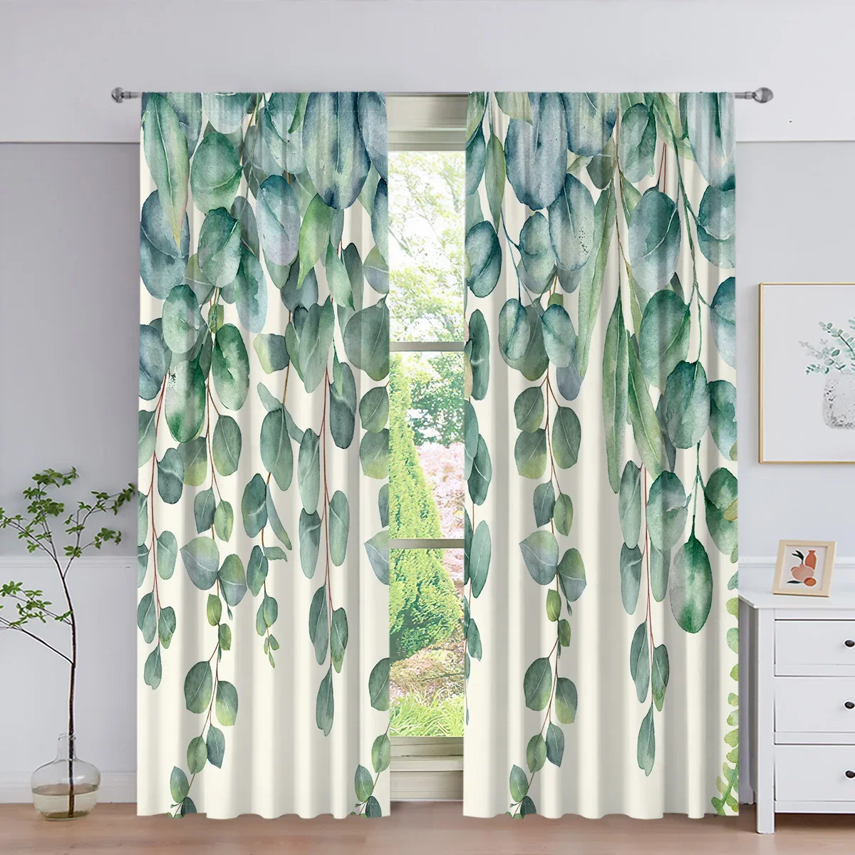 Modern Small Fragmented Flowers Curtains For Living Room Bedroom Kitchen Yellow Leaf Window Curtains For Window Curtains Drapes