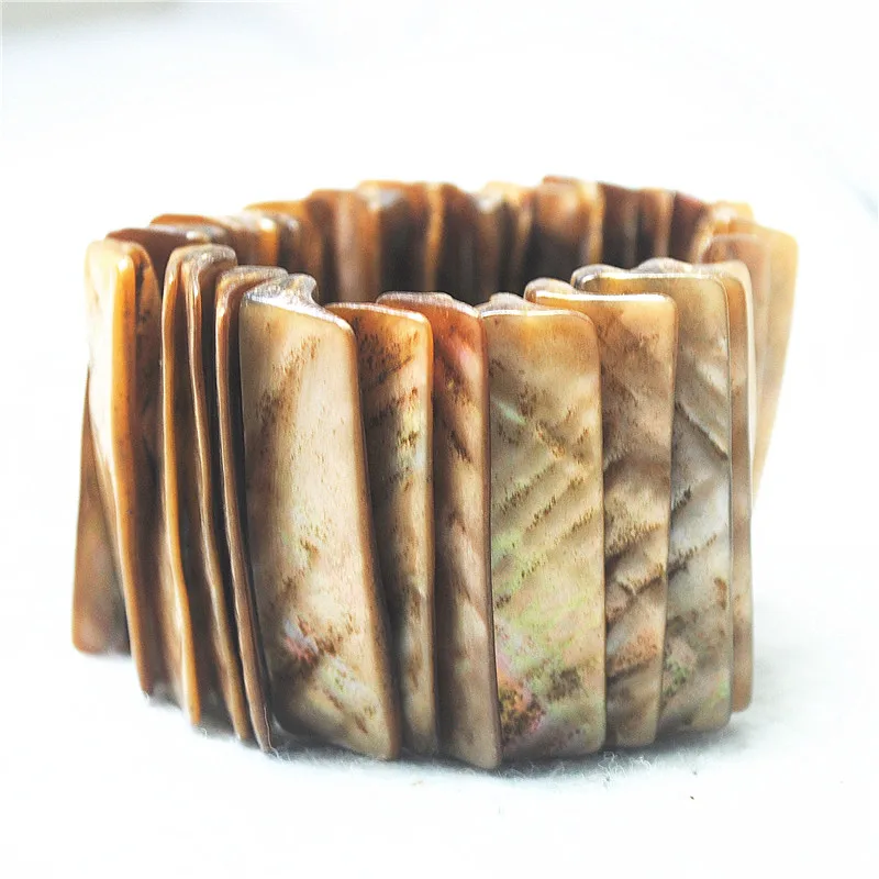 1PC Natural Brown Shell Bracelets With Elastic Wire Two Colors FOR YOUR PROMOTION PARTY WEARING GOOD FOR YOUR
