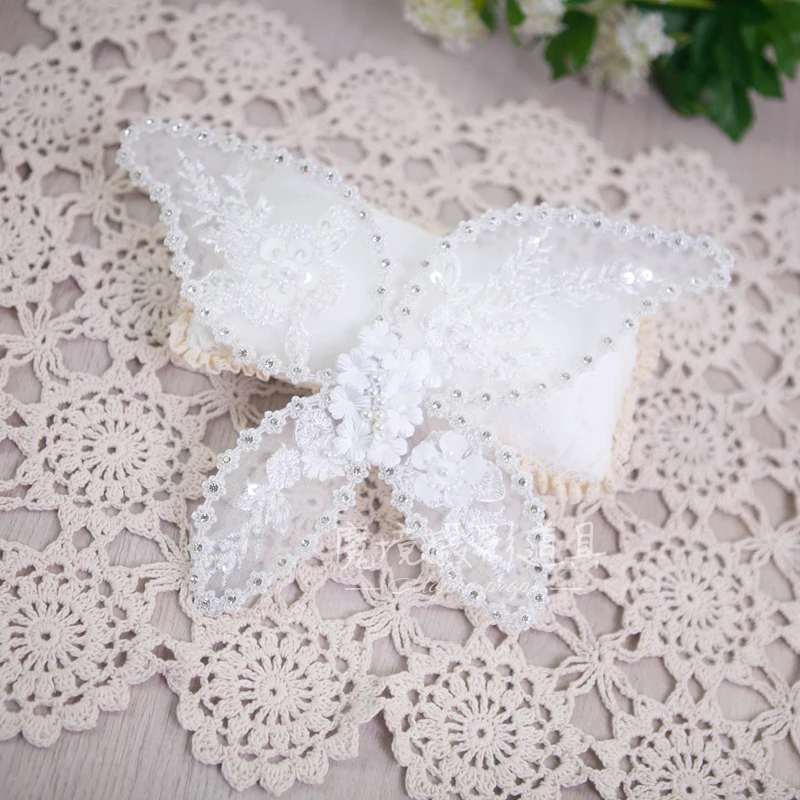 Puntelli per fotografia neonato per ragazze fatti a mano con ali di farfalla ad angolo di diamante stile fata per decorazioni per servizi fotografici in studio