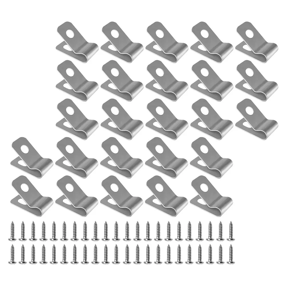 

100 Sets Stainless Steel Wire Clamp Trellis Clips Electric Fence Tightener Metal Mounting Iron Aluminum Rope Clamps