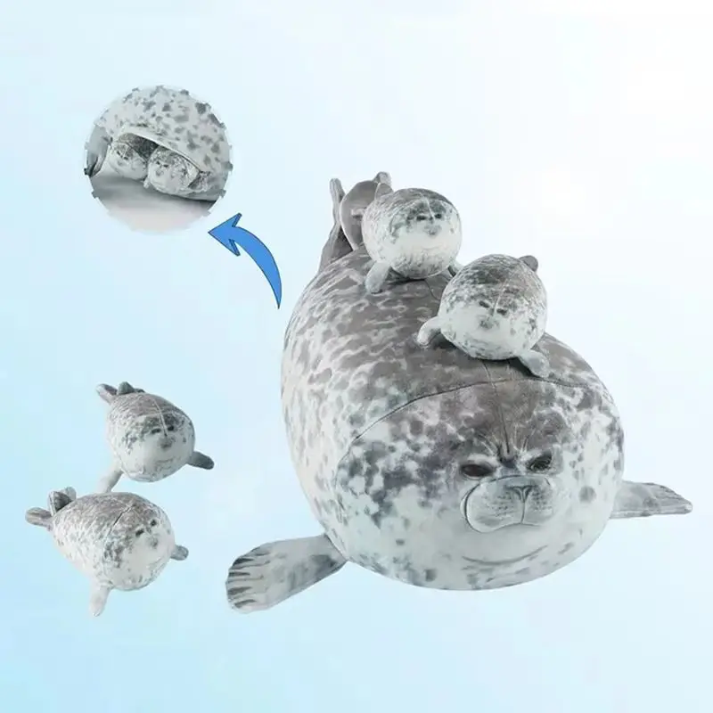40cm Mother and son Seal five-piece plush toy Seal zipper toy for boys and girls Christ2027mas Halloween gifts