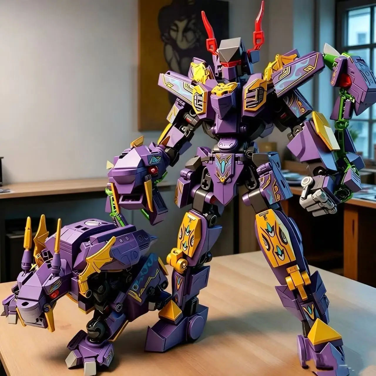 our Holy Beasts Double Transformation Robot, Puzzle Assembly Toy, DIY Ornaments，Character Model, Birthday Gift