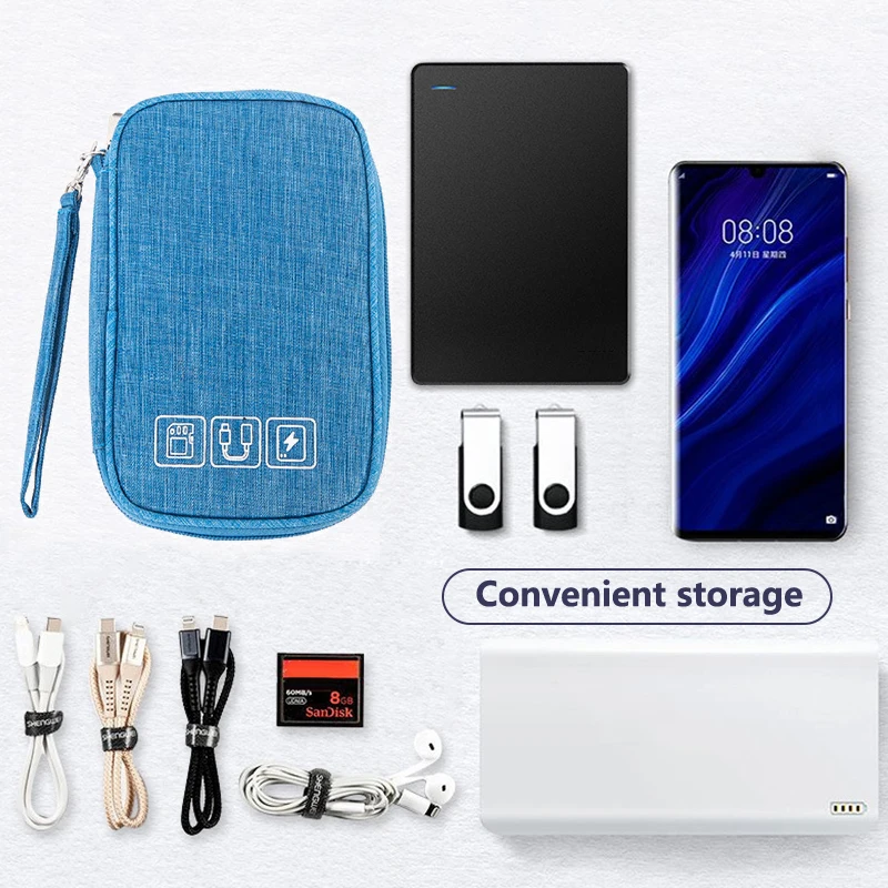 Bolsas de almacenamiento digitales para cables de datos portátiles, cargador de Cable de alimentación, Banco de energía, organizador de auriculares, bolsa USB, bolsa de cosméticos de mano