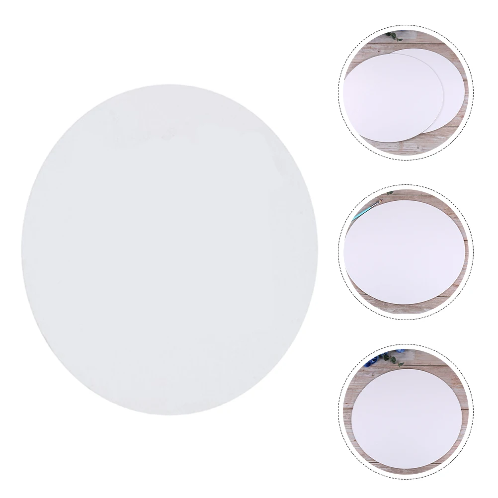 

2 Pcs Canvas Blank Board Car Painting The Art Class White Supplies Cardboard Circles Drawing