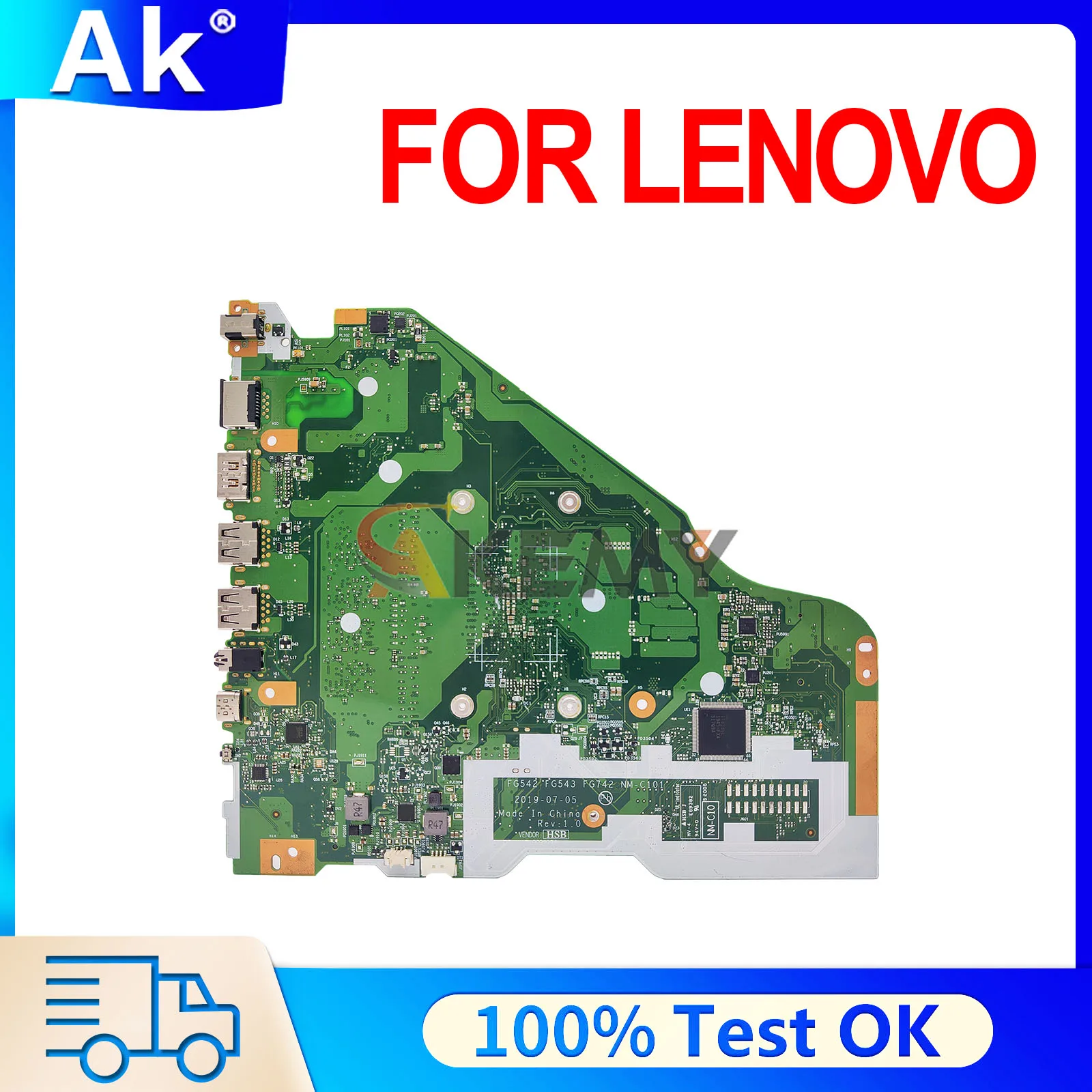 Placa base NM-C101 5B20S42494 para LENOVO Ideapad L340-15API L340-17API V155-15API, placa base para ordenador portátil R7 R5 R3 4GB