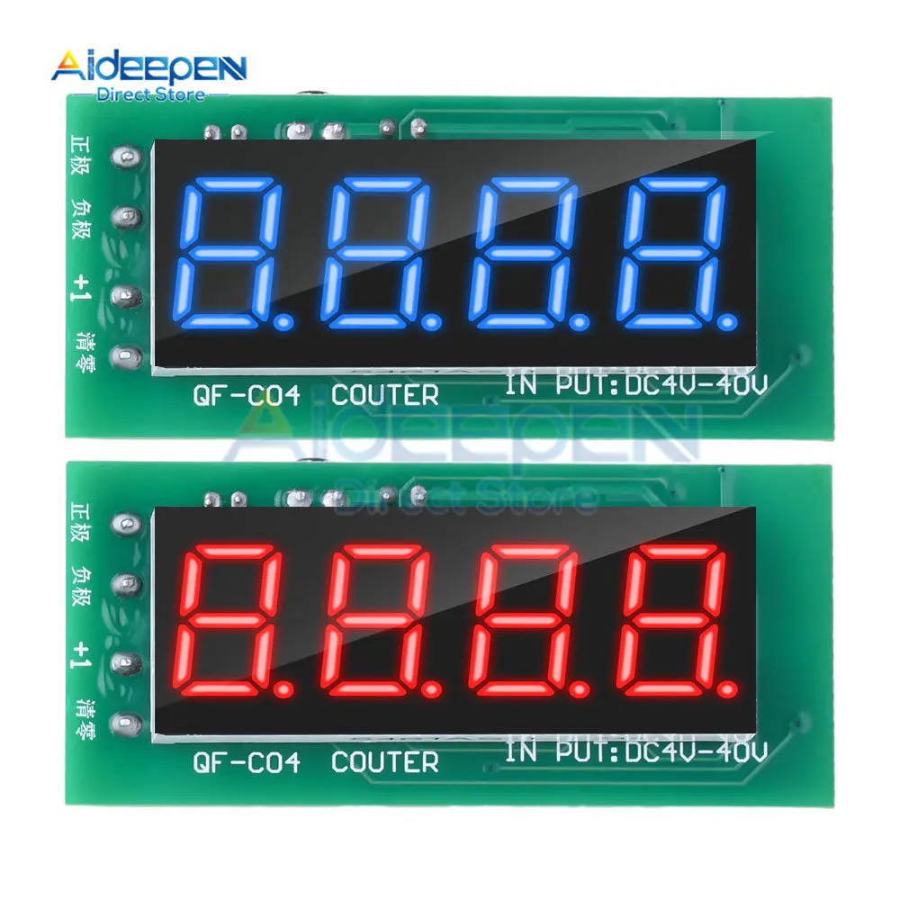 DC 4-40V Counter Module High Quality 0.56 inch 4 Digit Digital Display with Memory Function 0-9999 Counter Module