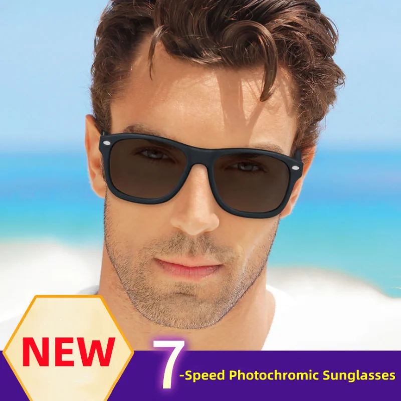 Gafas de sol polarizadas LCD para hombres y mujeres, gafas de conducción camaleón, transmitancia electrónica, 7 niveles, ajustables,