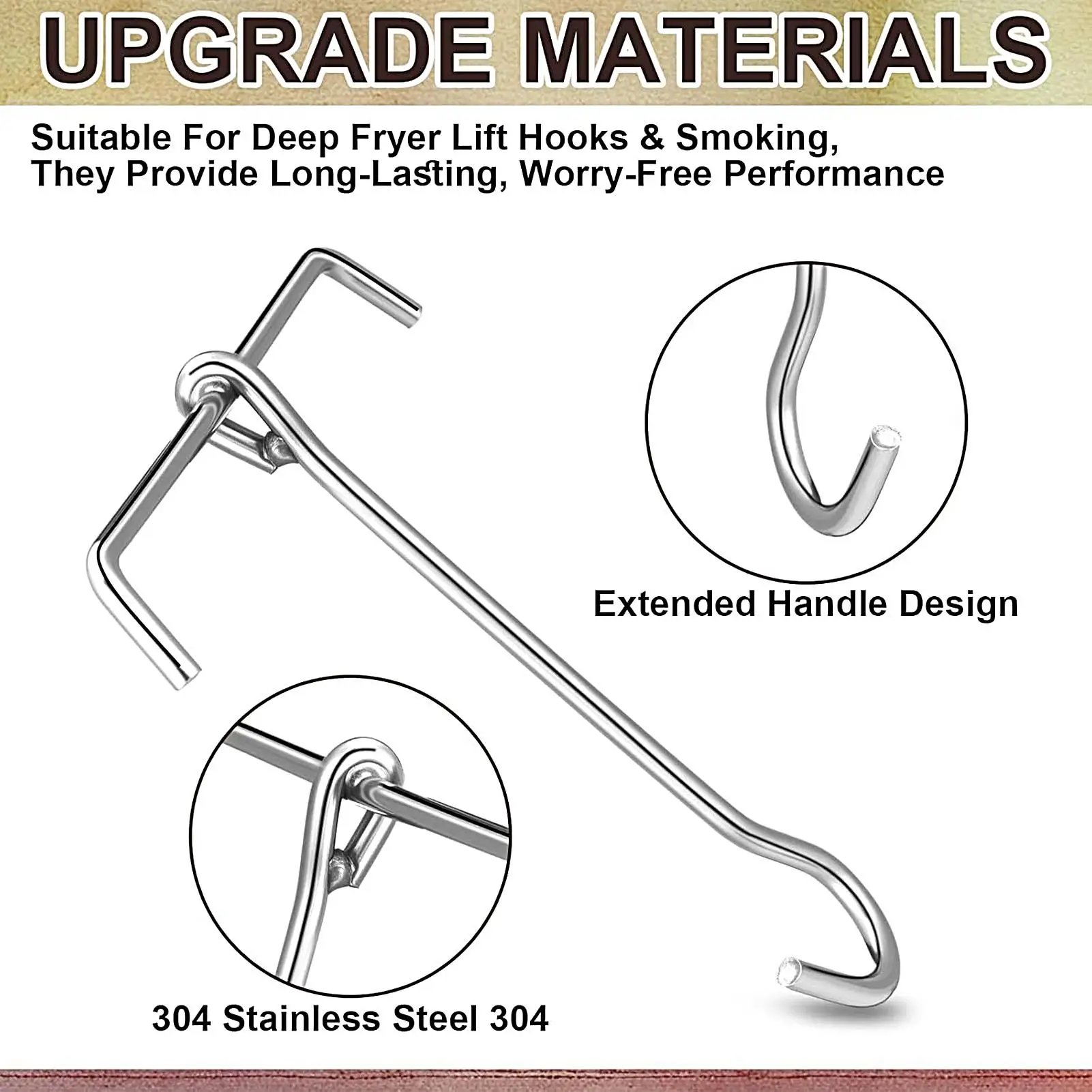 

Turkey Fryer Hanger Stainless Steel Holder Fryer Hook For Thanksgiving Kitchen Restaurant Fried Food Poultry Meat Frying Cooking