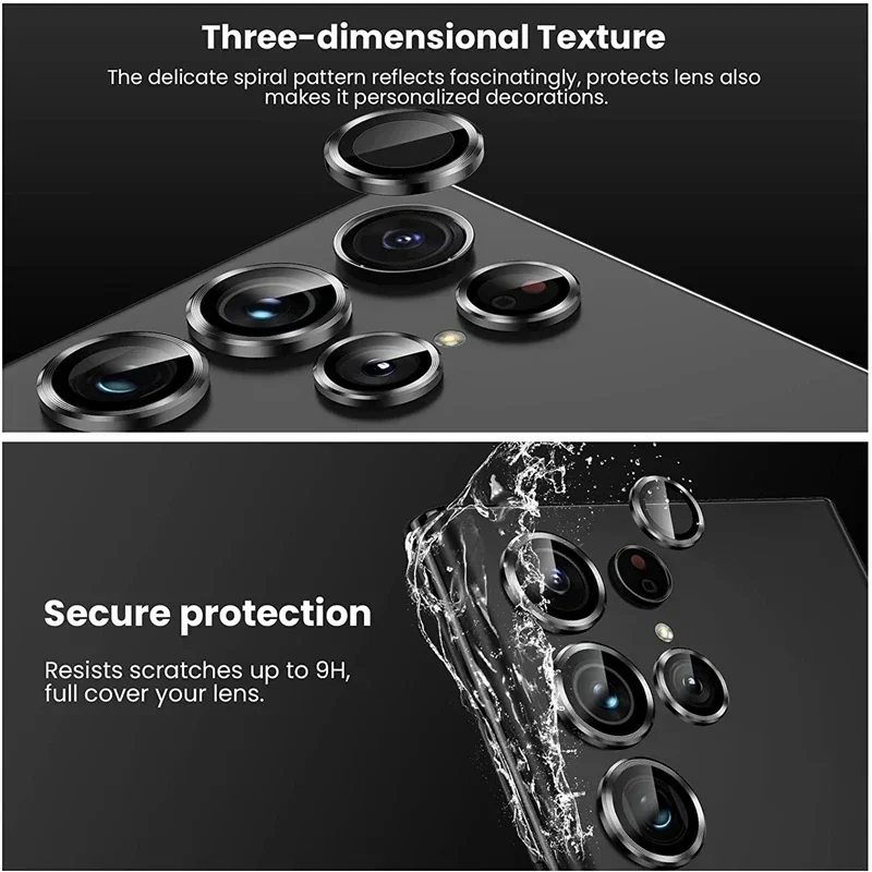 New For Samsung Galaxy S24ultra S24+ S24 Camera Protector Metal Ring Lens Glass For galaxy S23 Ultra S23+ FE Back Lens Cap Cover