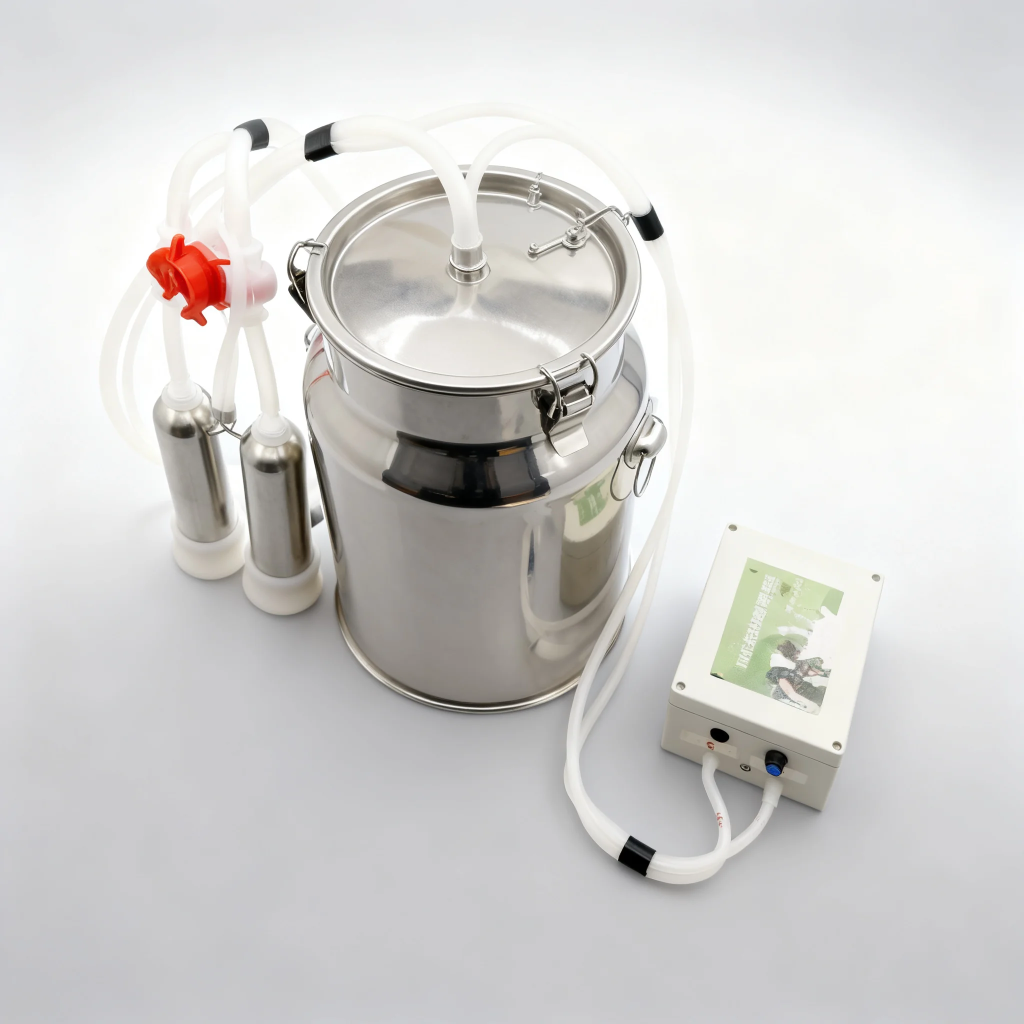 Goat Milking Machine Portable - 速度調整機能付きパルス式搾乳機、5Lのポータブル搾乳機。牛、羊、山羊などの家畜、酪農場向け。