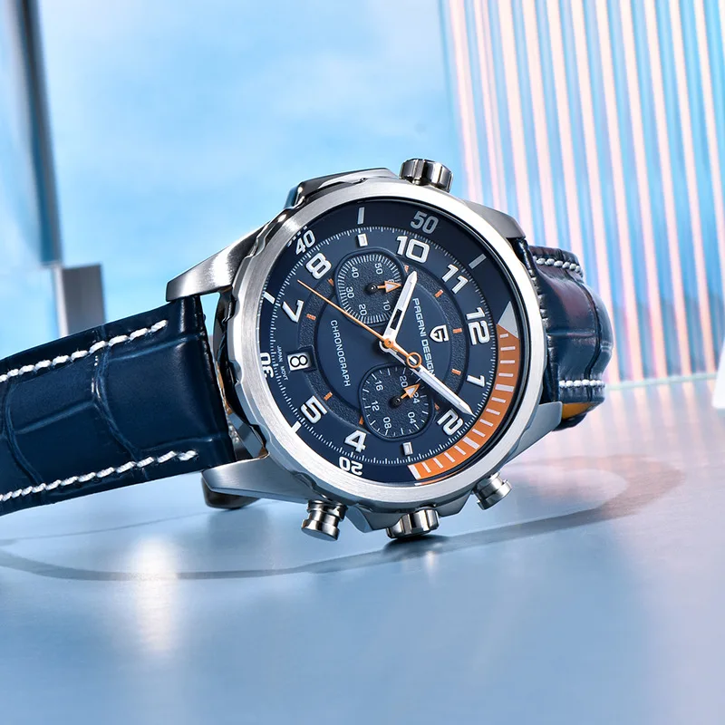 Latest PAGANI DESIGN Men Quartz Watch Japan TMI VK64 Movt Rotating Scale Dial Sapphire Glass Chronometer Wristwatch Luminous