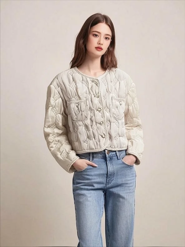 

Miyake Fold 2025 Autumn/Winter New Thick Short Coat for Women Fashionable Elegant Loose Comfortable Versatile Warm Top