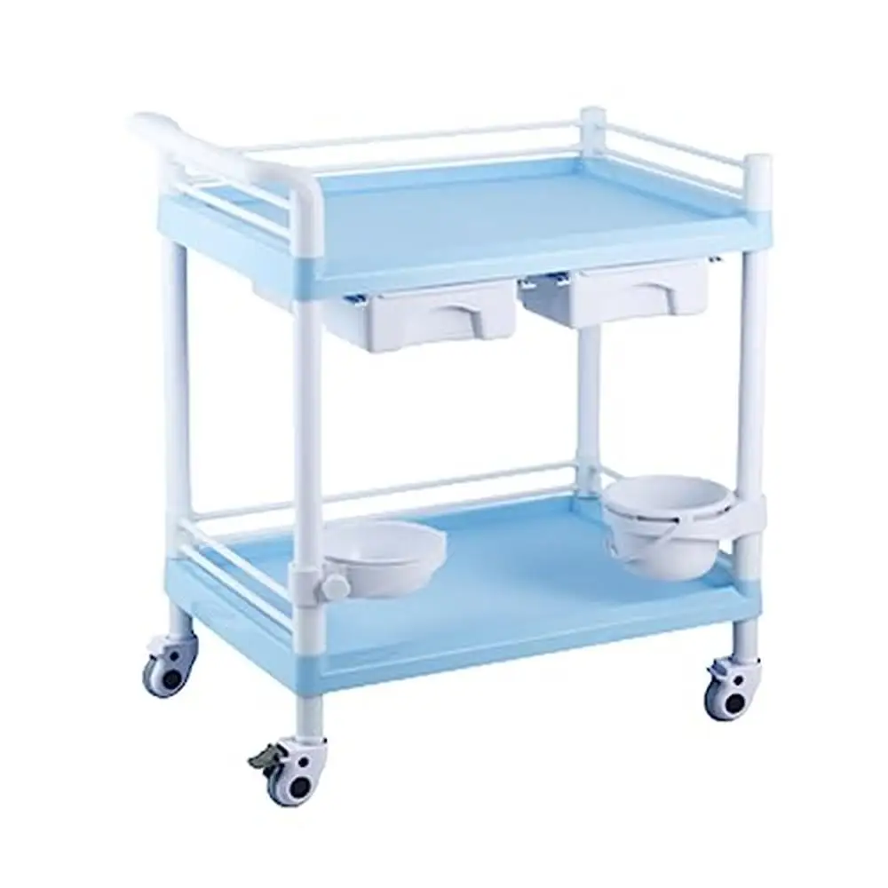 Medical Beauty Salon Trolley Cart with Quiet Wheels & Large Capacity Storage Shelf