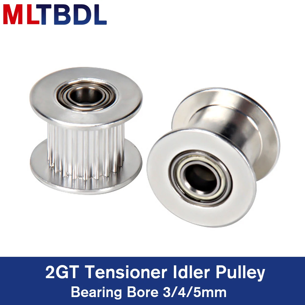 GT2 Idler Pulley 20Teeth 16tooth synchronous Wheel Bore3/4/5mm with Bearing 2GT Timing belt Width 6/10mm Parts For 3D Printers