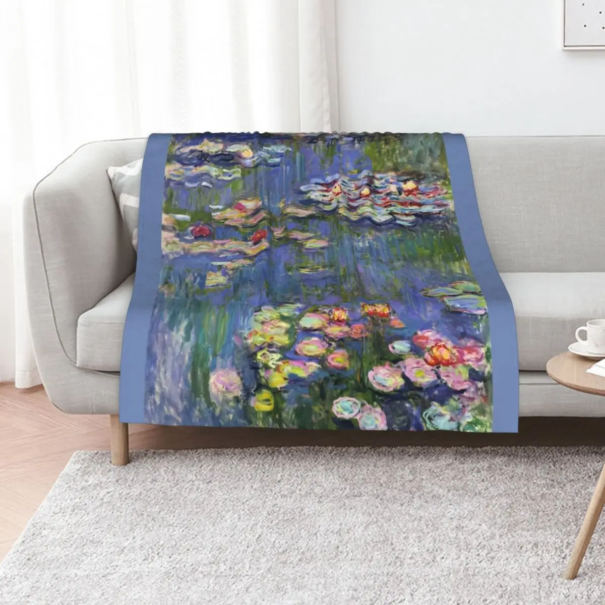 Monet - Water Lilies, 1916 Throw Blanket Luxury St Bed linens Sofas Cute Comforter Flannel Blankets