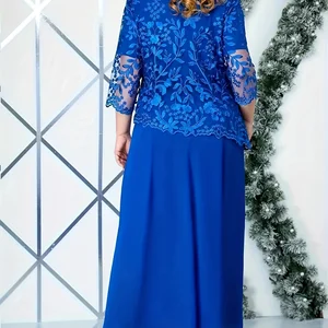 Vestido de cocktail feminino slim fit, bordado em renda, tamanho grande, temporada de primavera e verão na UE 8 principais vendas vestido feminino renda plus size - №2