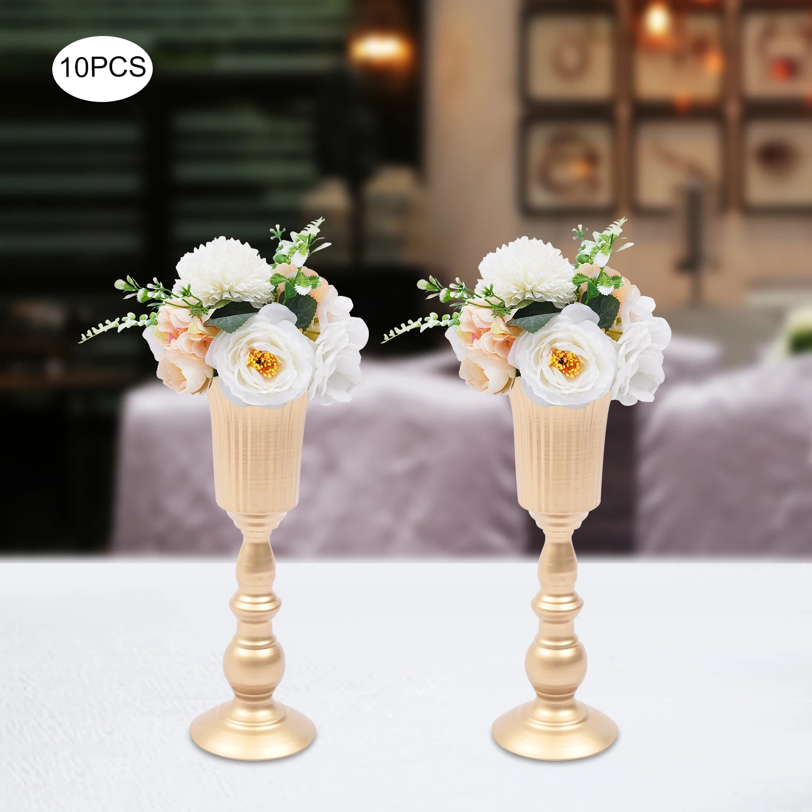 10 Pcs Artificial Fake Flowers Plastic Flower Arrangements for Wedding Table Centerpieces Decoration, Artificial Flower Bouquet