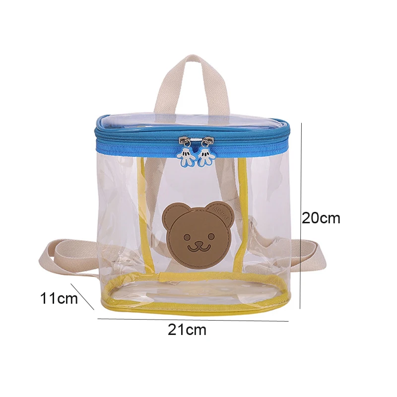 Mochila transparente para bebé, bolsa de viaje para niño, niña, niño, guardería, escuela, bonito oso, conejito, tamaño pequeño