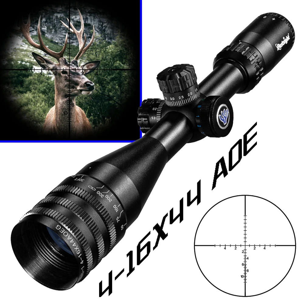 4-16x44 AOE Adjustable Optic Sight Green Red Illuminated Riflescope Airsoft Hunting Optical Scopes