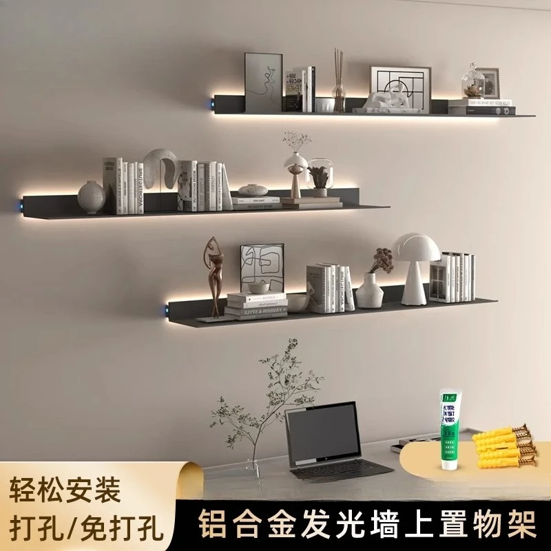 

Aluminum Alloy Luminous Laminate Shelf LED Wall Shelf with Light