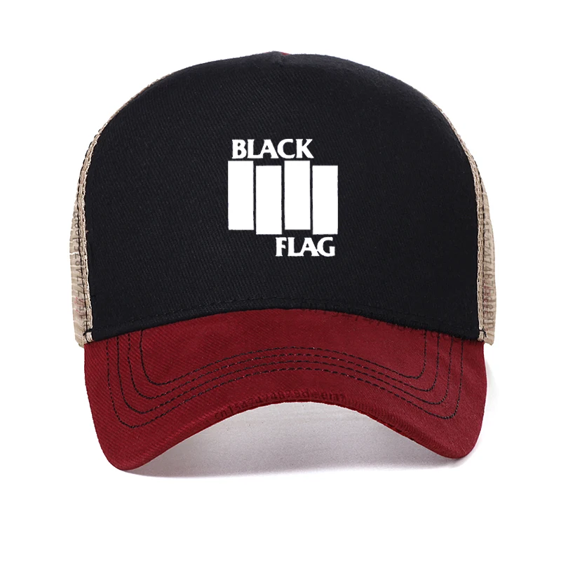 

Black Flag Dad hat Men Punk Rock Band Men Baseball cap Summer Mesh breathable trucker hat Women adjustable Snapback hats