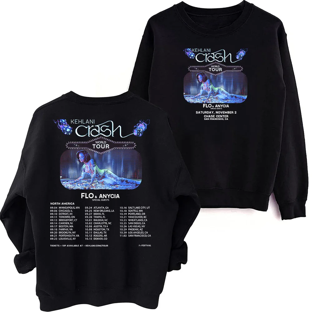 Kehlani Crash World Tour 2024 Sweatshirt Harajuku Round Neck Long Sleeve Oversized Tops Fans Gift Tops