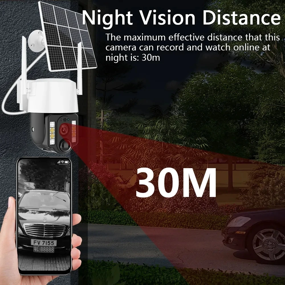 5MP Solar Camera 4G SIM Card WiFi Humanoid Detection Outdoor Night HD Smart Home Security Protection IP CCTV Video Surveillance