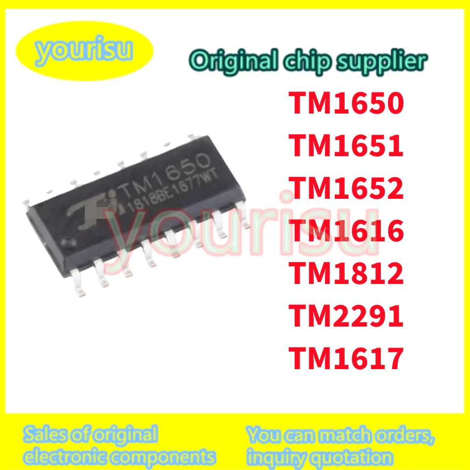 5Pcs/Lot TM1650 TM1812 TM1651 TM1616 TM1617 TM1652 TM2291 SOP16 SMD LED drive control/keyboard scanning integrated circuit chip