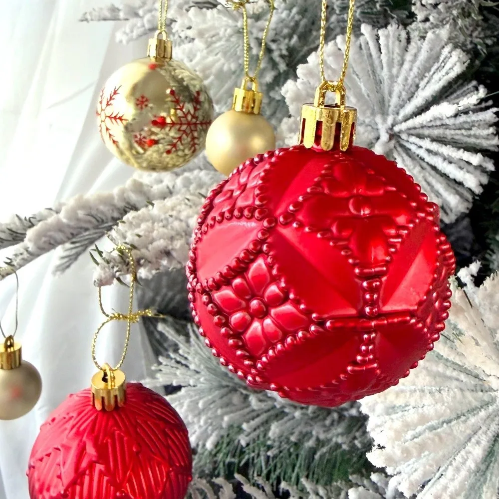 22Pcs/Set Durable 6CM Christmas Ball Shiny Creative Christmas Tree Balls Xmas Ornament Ball Scene Supplies