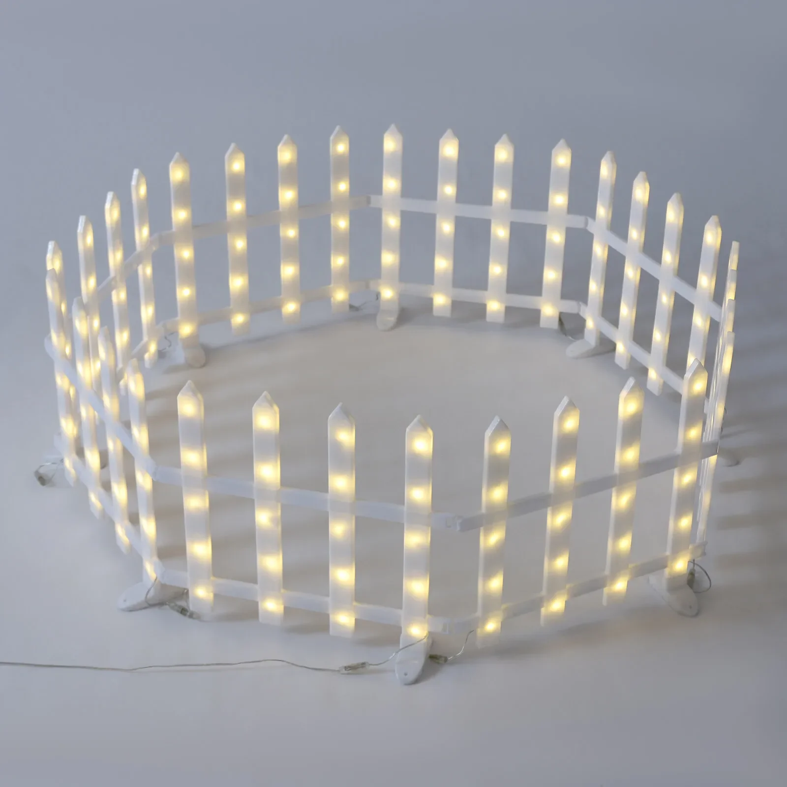 8 PCS Fence Garden Lights Panels Christmas Decor Edging Lawn Picket Fence Lights