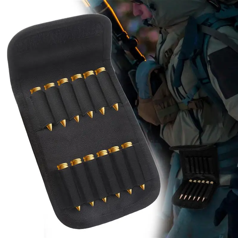 

Tactical Molle Outdoor 12 Round Rifle Ammo Bag Foldable Utility Hunting Rifle Magazine Pouch 12 Rifle Bullets Cartridge Holder