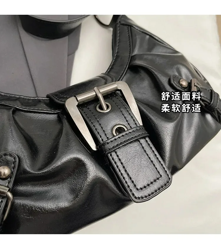 Retro Y2K Plissierte Hobo-Schultertasche für Damen, Trendige Maillard-Style Unterarmtasche, Clutch-Handtaschen für Reisen, Arbeit und Shopping – Detail 19