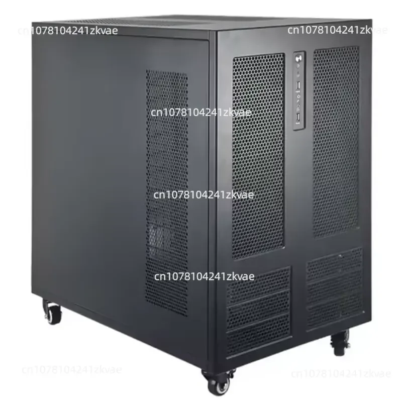 Tower Server Chassis Gaming Computer Chassis Design ATX Shape Support 2 * ATX PSU with Wheels