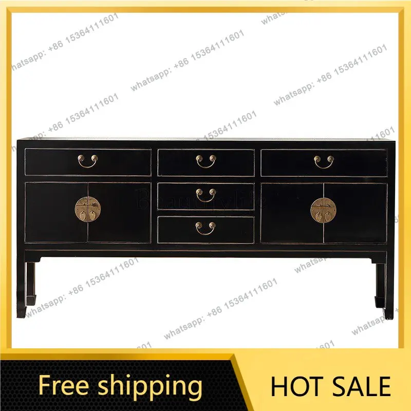 XX. New Chinese furniture, black paint storage, porch table, case table, foyer, Shentai cabinet