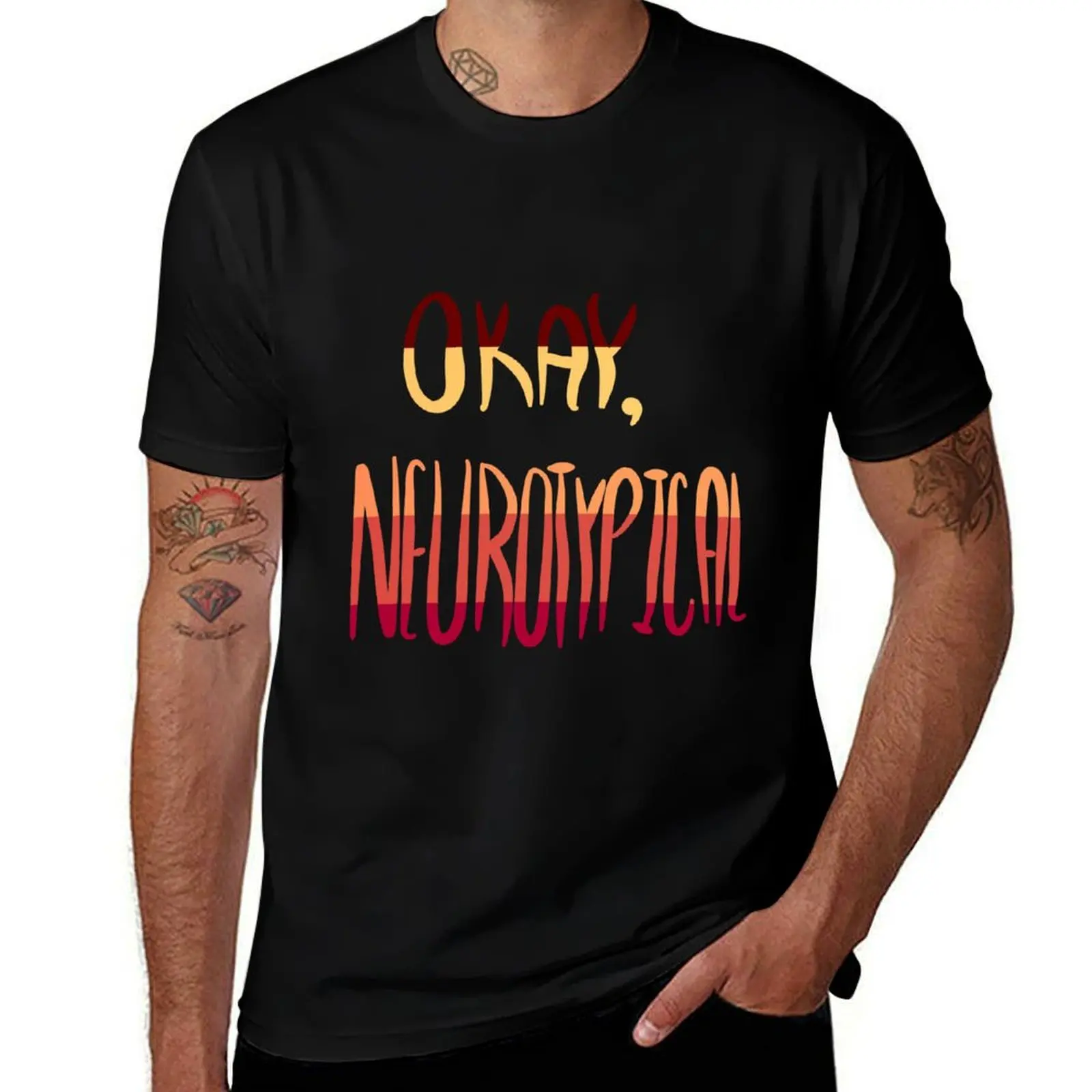

Okay, Neurotypical ADHD Flag T-Shirt anime graphic tee shirt heavyweights customs design your own Men's t-shirt
