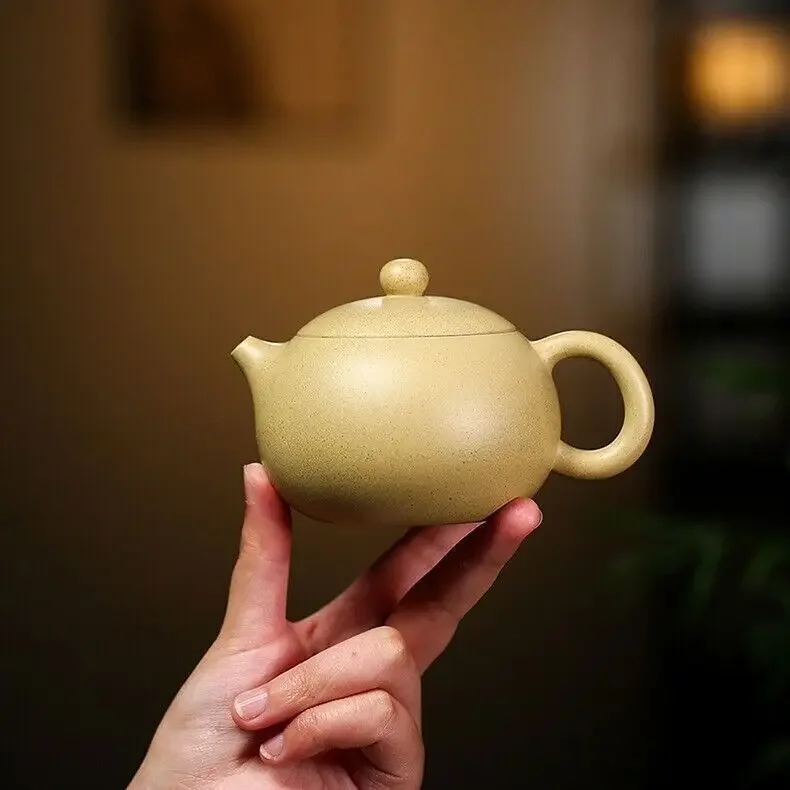 220ml Xishi Pot Real Yixing Zisha Green Clay Marked Tea Pot Handmade On Sales