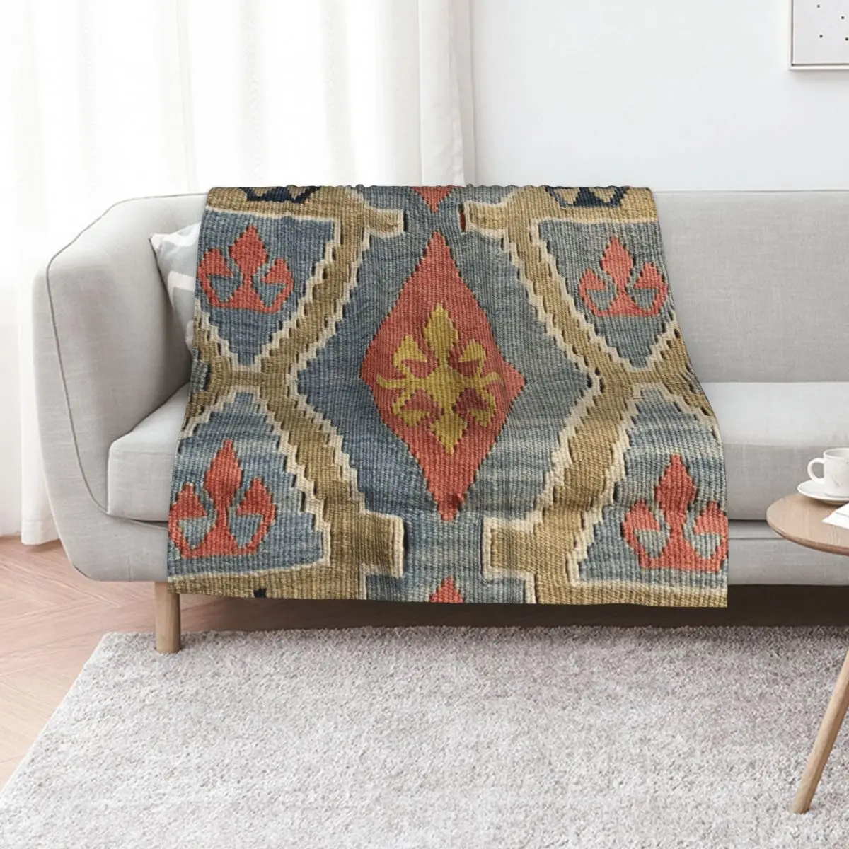 Decorative Kilim, Navaho Weave, Woven Textile Throw Blanket Decoratives Thermal Beach Quilt Blankets