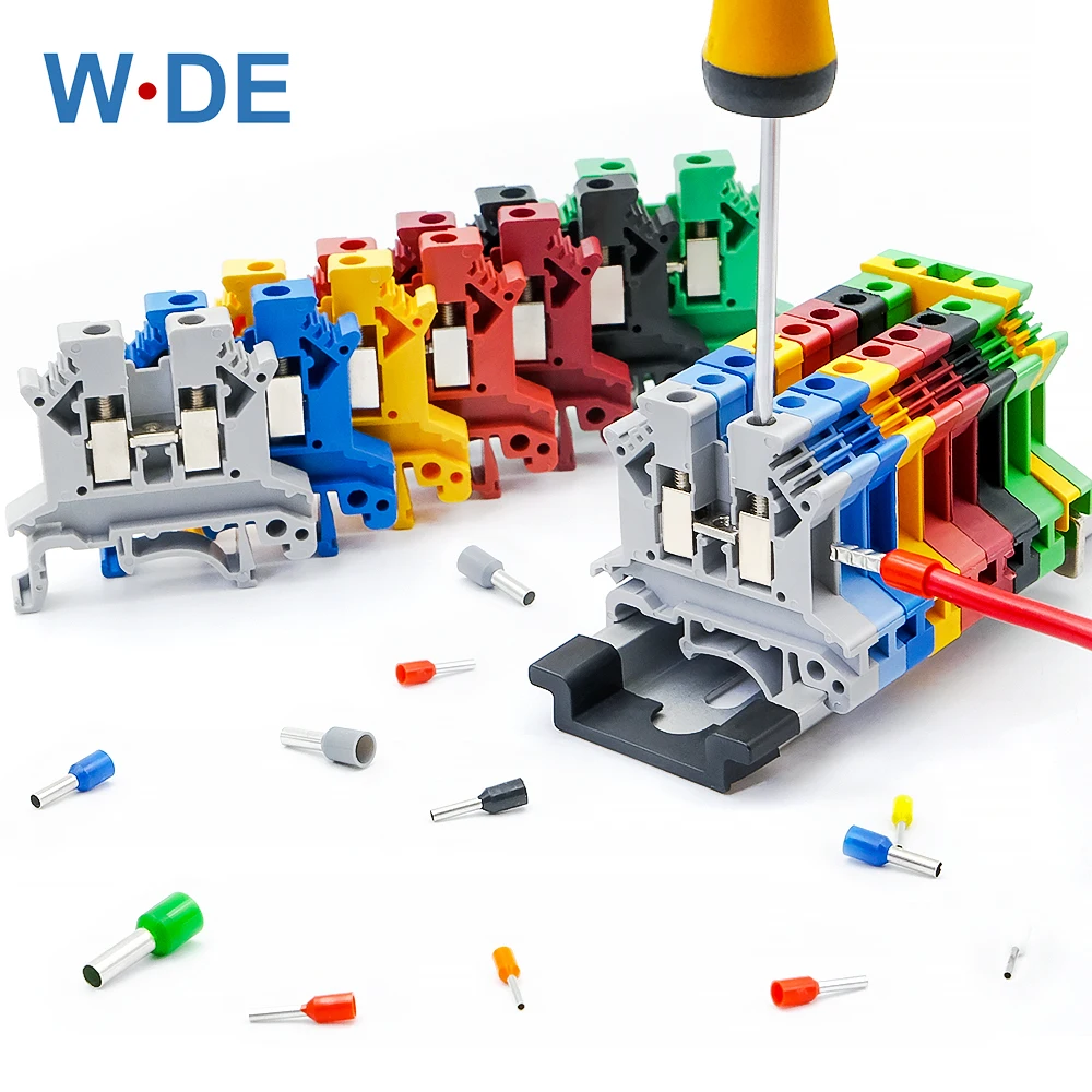 

10Pcs UK-2.5B Din Rail Terminal Block Wire Electrical Conductor Universal Connector Screw Connection Terminal Strip Block UK2.5B